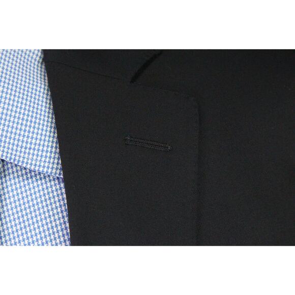 Z Zegna Solid Black 2-Btn Wool Blazer Jacket Men's 42R - Picture 5 of 10